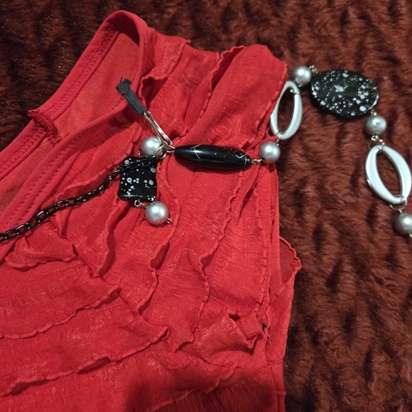 JASONMAXWELL RUFFLED RED BLOUSE - Picture 3 of 4